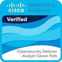 Cisco Networking Academy - Cybersecurity Defense Analyst Career Path badge