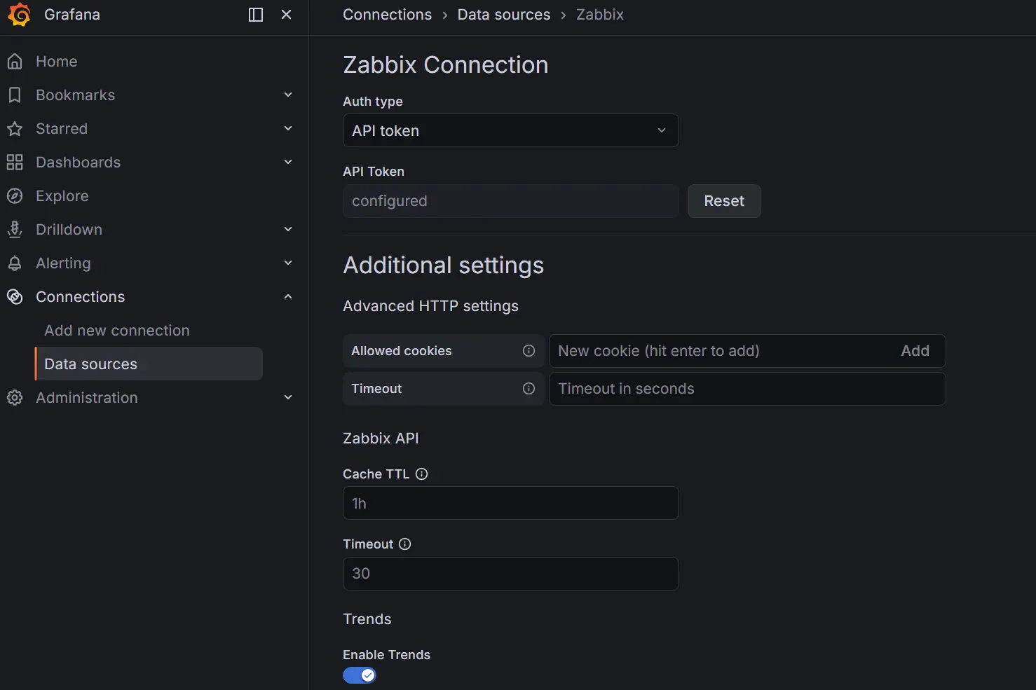 Grafana integracja API z Zabbix