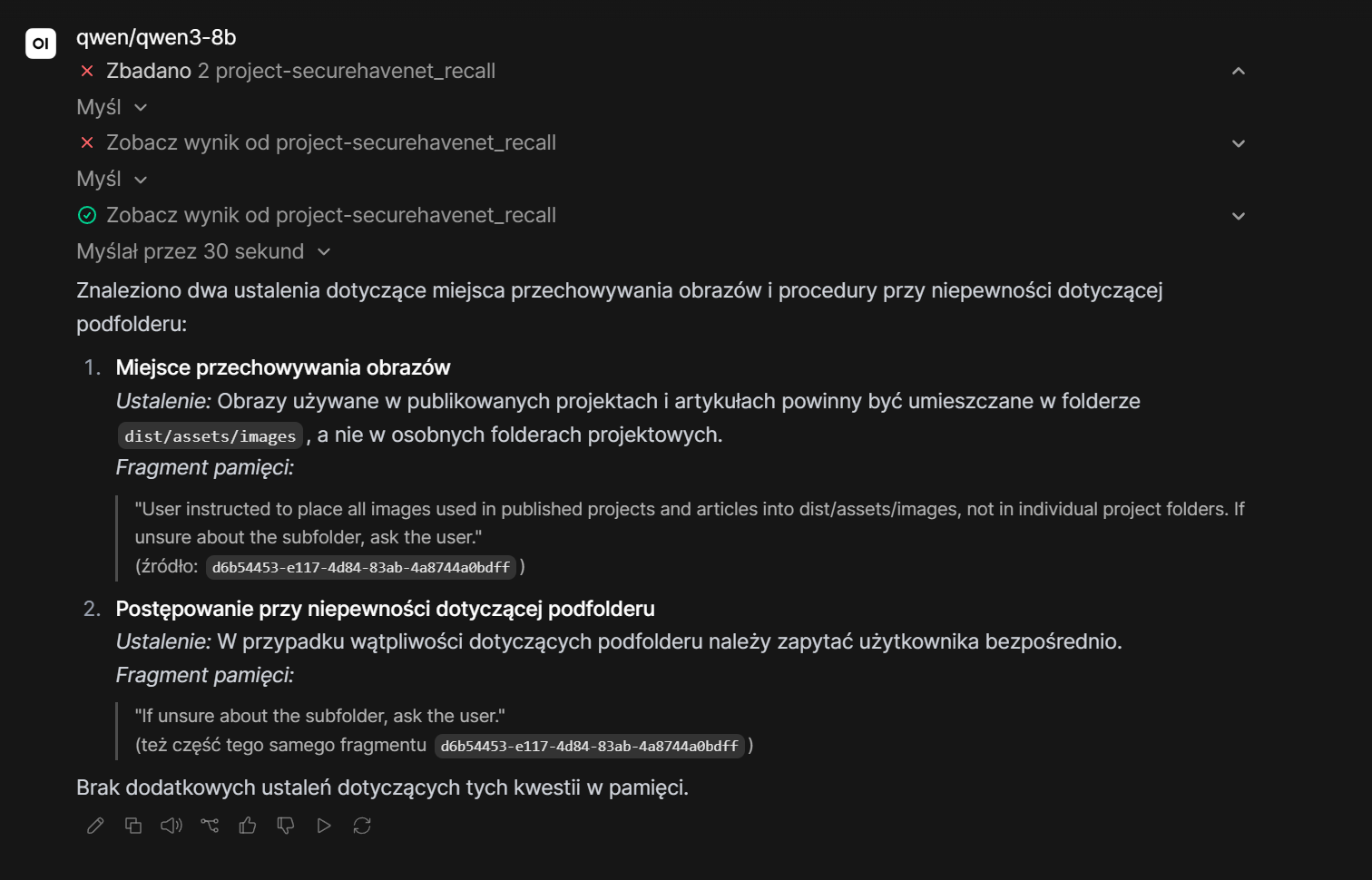 Poprawna odpowiedź przytaczająca katalog obrazów i obowiązek zapytania o podfolder